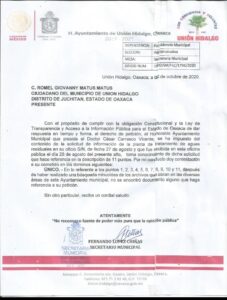 RESPUESTA GOBIENRO MUNICIPAL